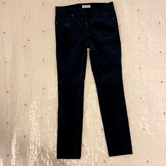 LOFT Modern Skinny Velvet Jeans - Navy Blue - Picture 2 of 5